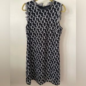 Tommy Hilfiger Black on White Sleeveless Lace Dress Size 12